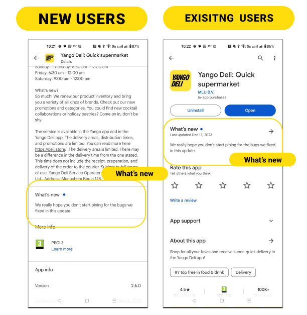 What's New section placement on the Product Page What's New section placement on the Product Page